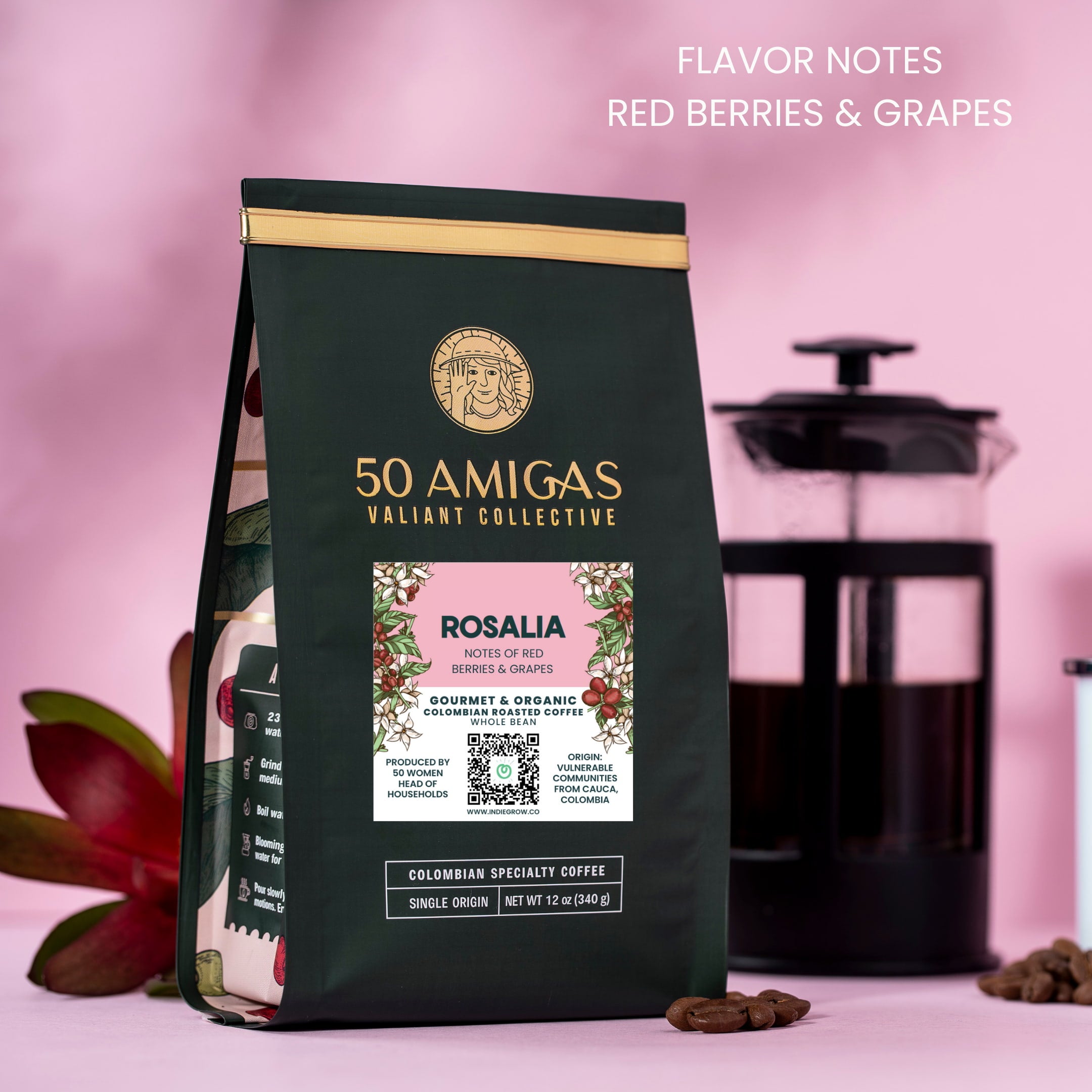50 Amigas Coffee Colombian | Arabica | Gourmet | Direct Trade | Pack of 3  | 36 oz.